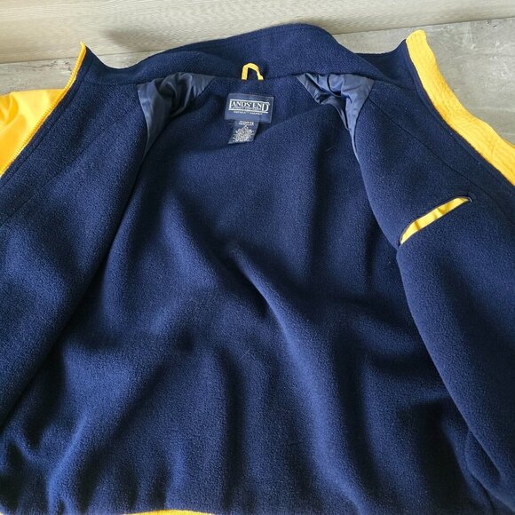 Lands End Full Zip Squall Jacket Womens Sz M 10-12 Fleece Lining Yellow Vtg USA - Picture 7 of 16